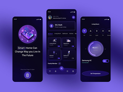 Smart Home app in Figma 2024 smarthomeappliances smarthomes smarthometech smarthometechnology ui