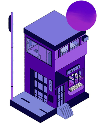 TEA HOUSE colors design graphic design illustration interior design procreate purple
