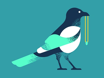 Mischievous Magpies — The Pendant art bird blue design graphic design green illustration magpie vector wildlife