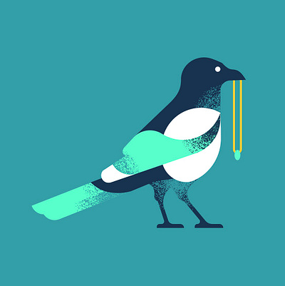 Mischievous Magpies — The Pendant art bird blue design graphic design green illustration magpie vector wildlife