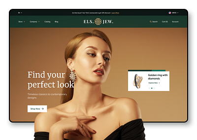 E-commerce website for jewelry store e commerce homepage jewelry shopify smit19 ui ux website