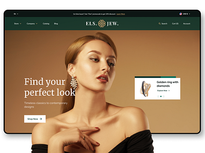 E-commerce website for jewelry store e commerce homepage jewelry shopify smit19 ui ux website