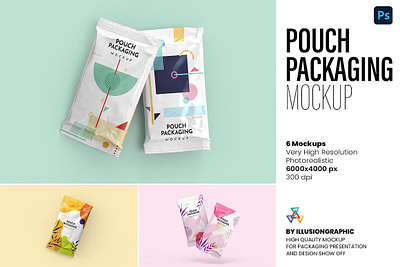 Pouch Packaging Mockup - 8 Views bag coffee design food glossy gold foil bag matt mock up mock ups mockups plastic bag packaging plastic foil pouch pouch packaging mockup 8 views product mockup sack shiny stand up pouches vacuum bags