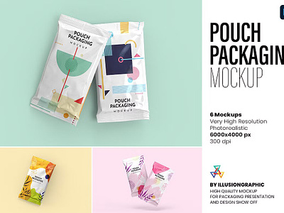Pouch Packaging Mockup - 8 Views bag coffee design food glossy gold foil bag matt mock up mock ups mockups plastic bag packaging plastic foil pouch pouch packaging mockup 8 views product mockup sack shiny stand up pouches vacuum bags