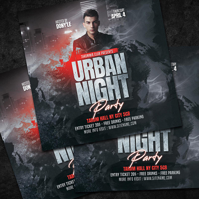 Urban Night Flyer dj flyer download event flyer graphic night club party flyer poster psd rapper flyer urban