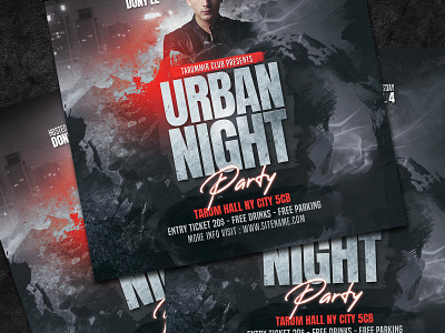 Urban Night Flyer dj flyer download event flyer graphic night club party flyer poster psd rapper flyer urban