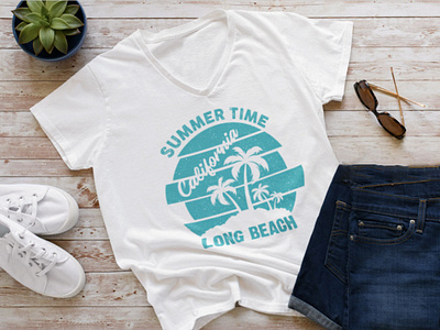 Summer Time California Long Beach california holiday long beach shirts summer time t shirt t shirts