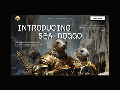 Sea Doggo / Hero screen and Features animation blockchain crypto design features figma hero screen landing page nft ui uiux user interface design web design web3 webdesign website