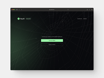 RealFi Connect Wallet screen branding crypto dashboard figma finance wallet web web3