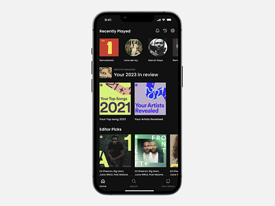 Spotify UI design design figma mobile design ui ui redesign uiux user interface