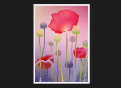 Poppy Flowers art creative digital dribbblers graphic design illustration inspiration uitrends vector