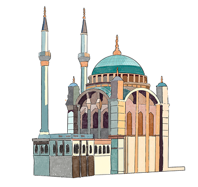 Grand Mecidiye Mosque Illustration design graphic design illustration