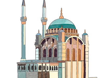 Grand Mecidiye Mosque Illustration design graphic design illustration