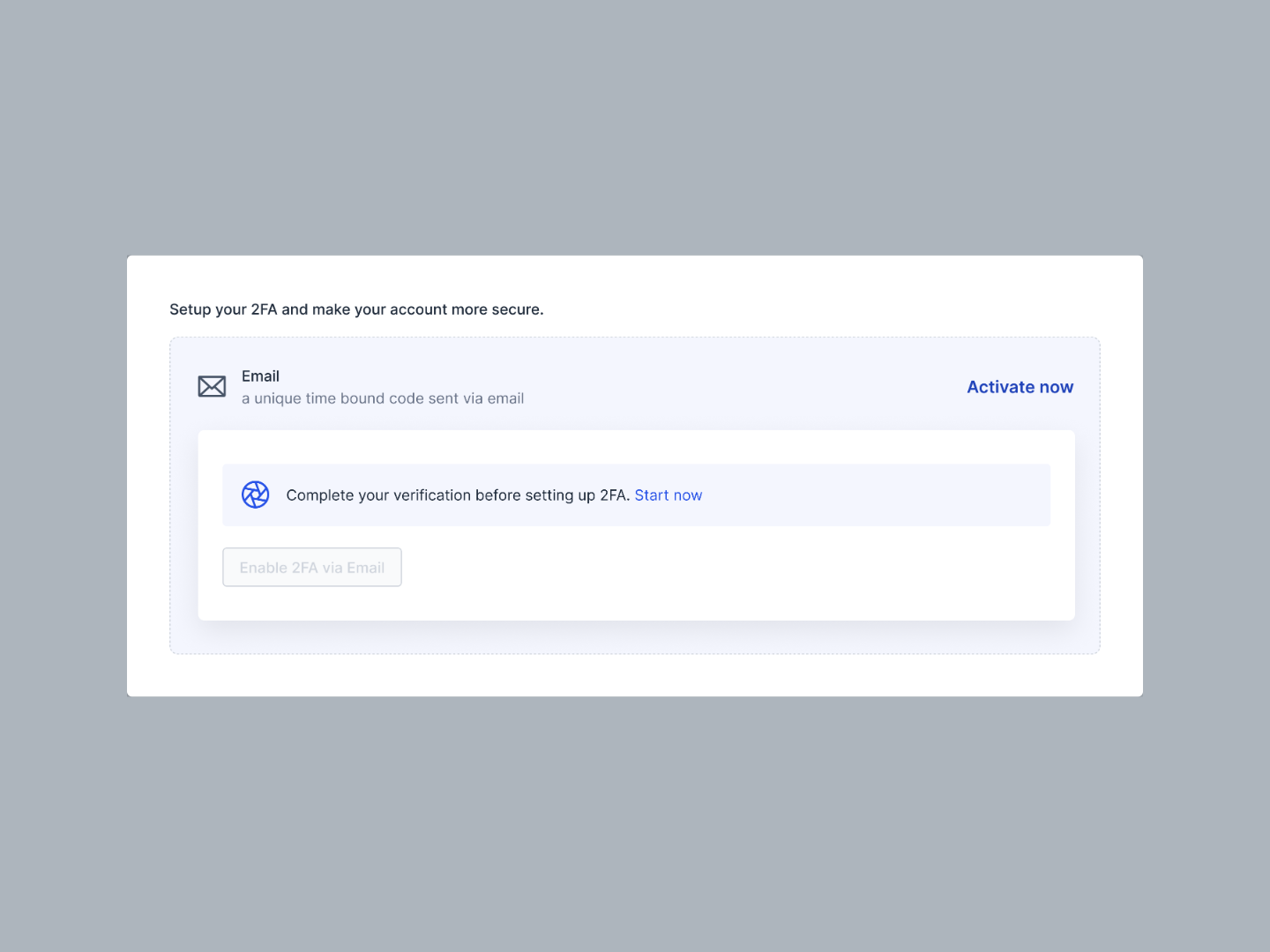 Setup 2FA verification by Emmy on Dribbble