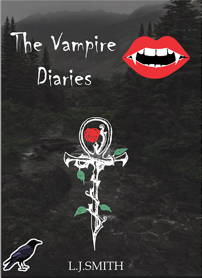 Recriação da Capa da série The Vampire Diares capa cover design editorial graphic design serie