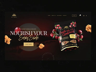 MyMues. Homepage Animation animation berries design e commerce ecommerce food gourmet granola interaction landing page muesli sexy shop ui web web design website