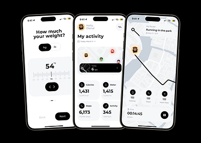 Running Tracker App app application design figma hero screen ios map memoji run running tracker ui uxui