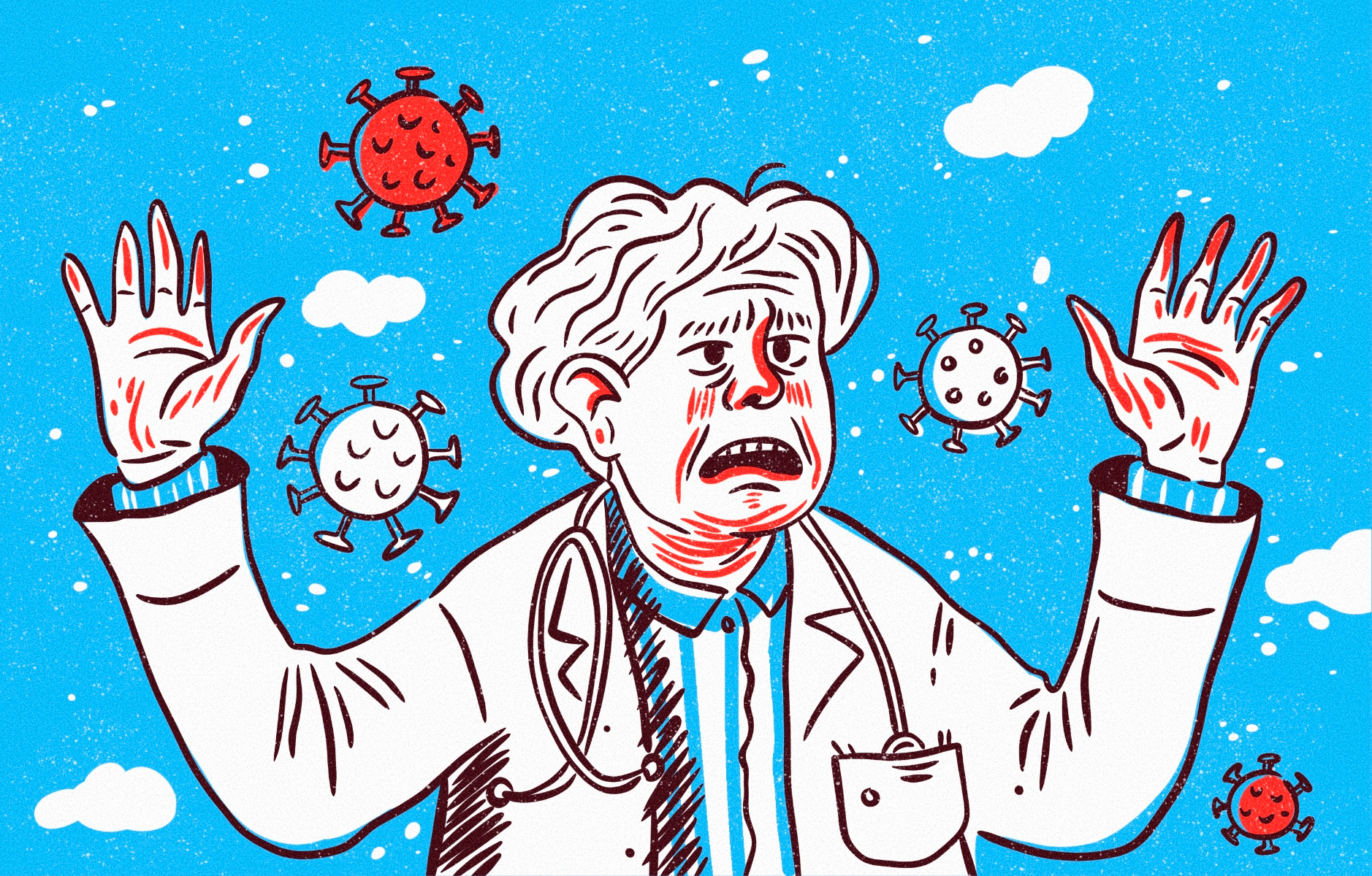 Hysteria blog blog illustration character doctor editorial editorial illustration illustration ink magazine illustration minimalistic procreate science viruses