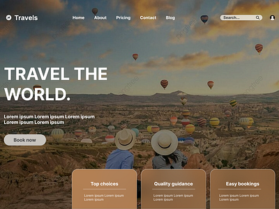 Travel agency aesthetic design graphic design neutrals travel traveling ui website