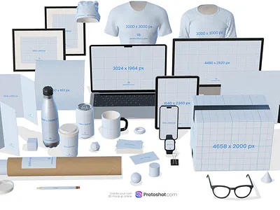 Free 3D Mockups - Protoshot 3d branding download free generator graphic design imac ipad iphone macbook mockup photoshop