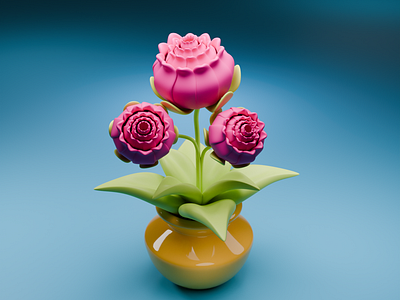 Blender Flower Pot 3d blender flower pot