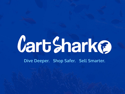 CartShark Logo blue brand identity branding graphic design illustration logo design saas shark