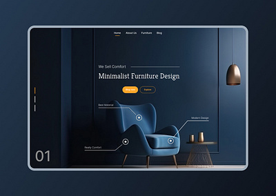 Furniture website branding dark design furniture minimal ui ui design ux