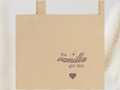 vanilla girl club est.2024 ~ latte tote ecommerce embroidery graphic design logo