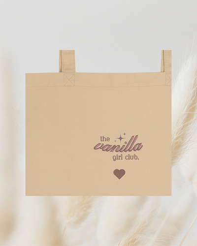 vanilla girl club est.2024 ~ latte tote ecommerce embroidery graphic design logo