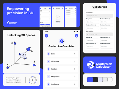 Quaternion Calculator - App Design app app design branding calculator calculator app calculator logo logo logo design quaternion quaternion calculator ui design