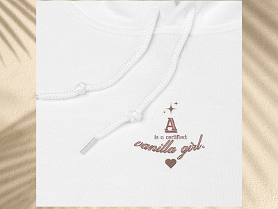 vanilla girl club est.2024 ~ embroidered alphabet hoodie clothing ecommerce embroidery logo