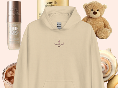 vanilla girl club est.2024 ~ embroidered alphabet hoodie clothing ecommerce embroidery fashion logo