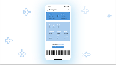Daily UI 024 Boarding Pass app design ui ux