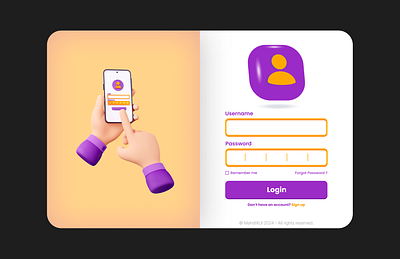 Login Page 3d graphic design login logo page ui web website