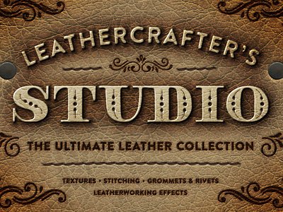 Leathercrafter's Studio branding cowboy fabric faux full grain grommet leather leathercrafters studio masculine rivet rugged stamp stitches styles texture tooling vintage
