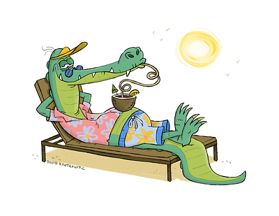 Chill Croc cartoon character design illustration