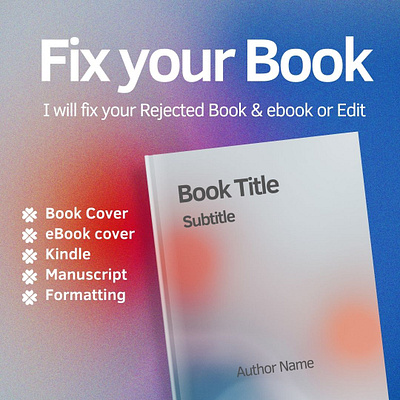 I can fix errors, rejected Book book cover design ebook graphic design illustration manuscript