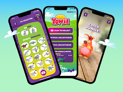 Yowie World app android app app design branding bright characters graphic design illustration ios app kids app mobile app scanner toys app ui vector
