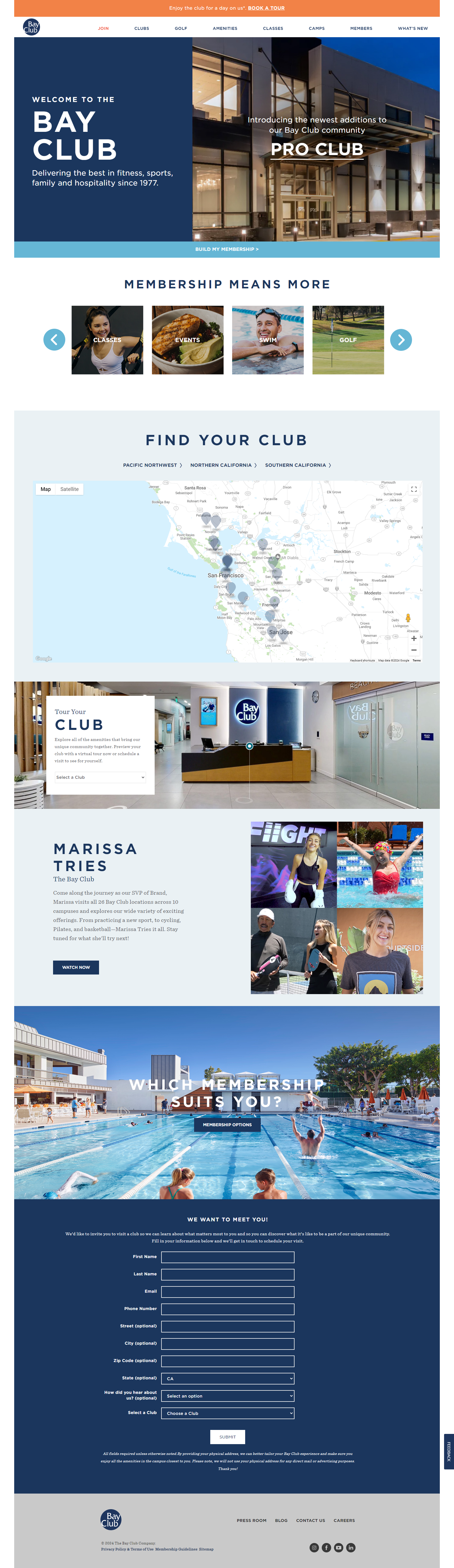 BayClub, A membership website bayclub memebership memebership website web app web app development website website design