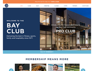 BayClub, A membership website bayclub memebership memebership website web app web app development website website design