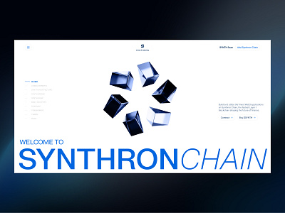 Synthron Chain - Web3 Blockchain Web Design 3d abstract blockchain crypto design dispersion layer shape space ui webdesign
