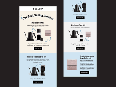 Email Marketing for Luxury Coffee Bean and Gear Brand, Fellow branding creative direction ecommerce email marketing