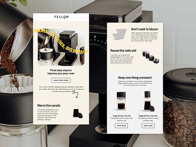 Email Marketing for Luxury Coffee Bean and Gear Brand, Fellow branding creative direction design ecommerce email