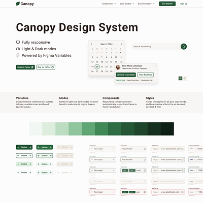 Canopy Design System dark mode design system product design ui uiux