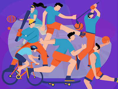 Sport Collaboration! artwork branding design design graphic flat illustration illustrator sport ui vector