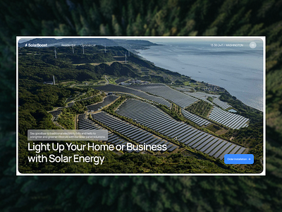 SolarBoost - Solar Installation Company Website animation clean electronic figma gsap logo modern nature solar tech ui video webflow
