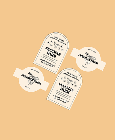 Label design for organic honey farm bee farm labels packaging