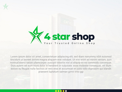 4 Star Shop Logo 3d 4 star logo branding graphic design logo minimal logo motion graphics