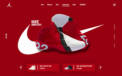 Nike Sheos landing page branding ui