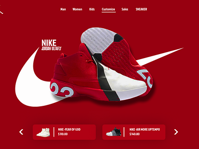 Nike Sheos landing page branding ui